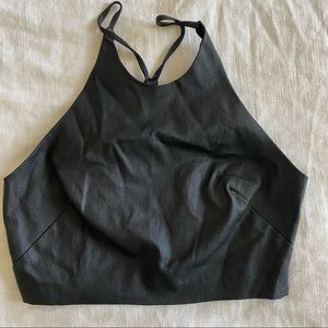 Leather-like Crop Top